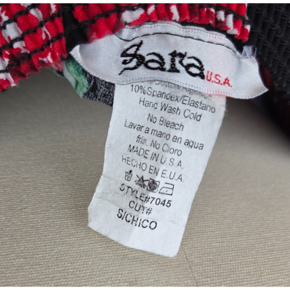 Vintage Floral Midi Full Skirt Size S Retro Pin Up Rockabilly Gothabilly Goth - Picture 7 of 8